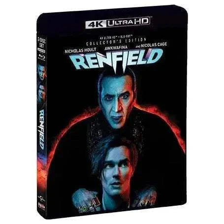 Renfield 4K UHD Blu-Ray Collector's Edition with Slipcover featuring Nicholas Cage and Nicholas Hoult.