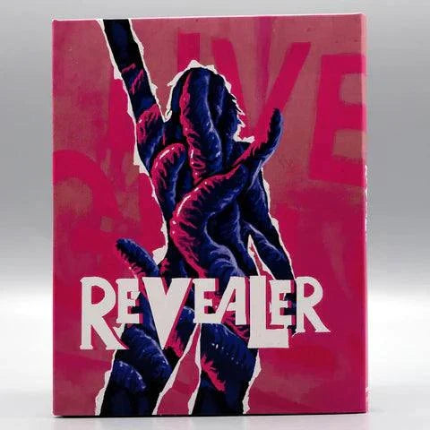 Revealer Blu-Ray slipcover with dark tentacle artwork on pink background