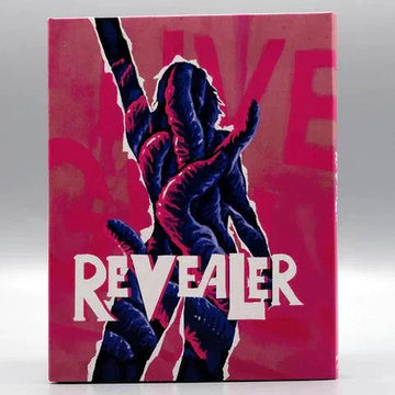 Revealer Blu-Ray slipcover with dark tentacle artwork on pink background