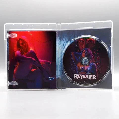 Revealer Blu-Ray disc and artwork inside clear plastic case featuring a woman in dramatic lighting.