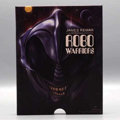 Vinegar Syndrome Archive Robo Warriors Blu-ray slipcover featuring dark alien face art and title text.