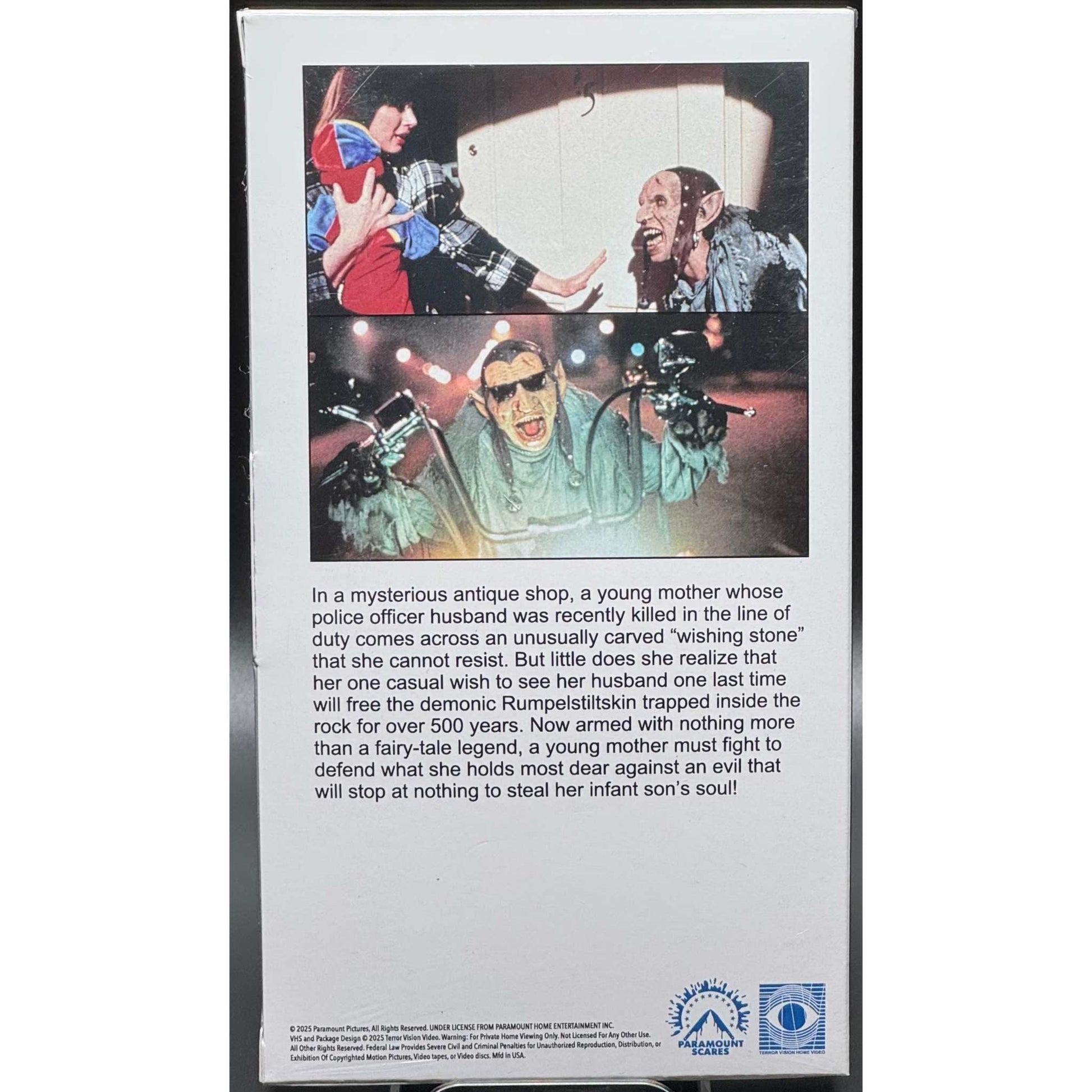 Rumpelstiltskin (1995) Paramount Scares VHS with flip-open cover.