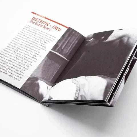 Open booklet displaying text and black-and-white image included with Satan's Bed + Scare Their Pants Off Blu-Ray with slipcase