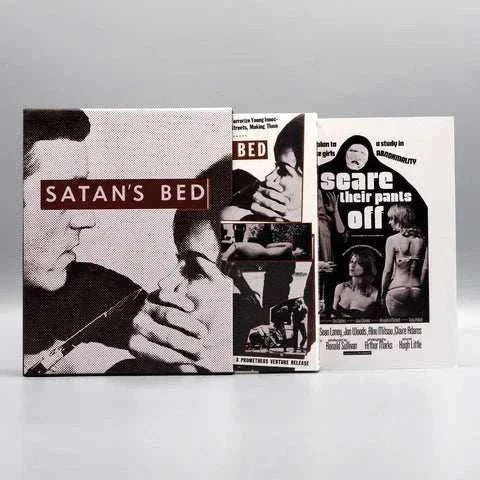Distribpix Blu-Ray set featuring Satan's Bed and Scare Their Pants Off with restored 4K film covers and slipcase.