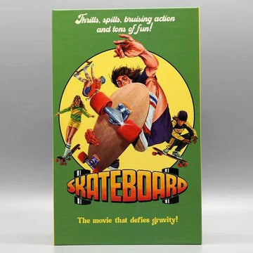 Limited edition deluxe LED VHS skateboard with retro 70s design.