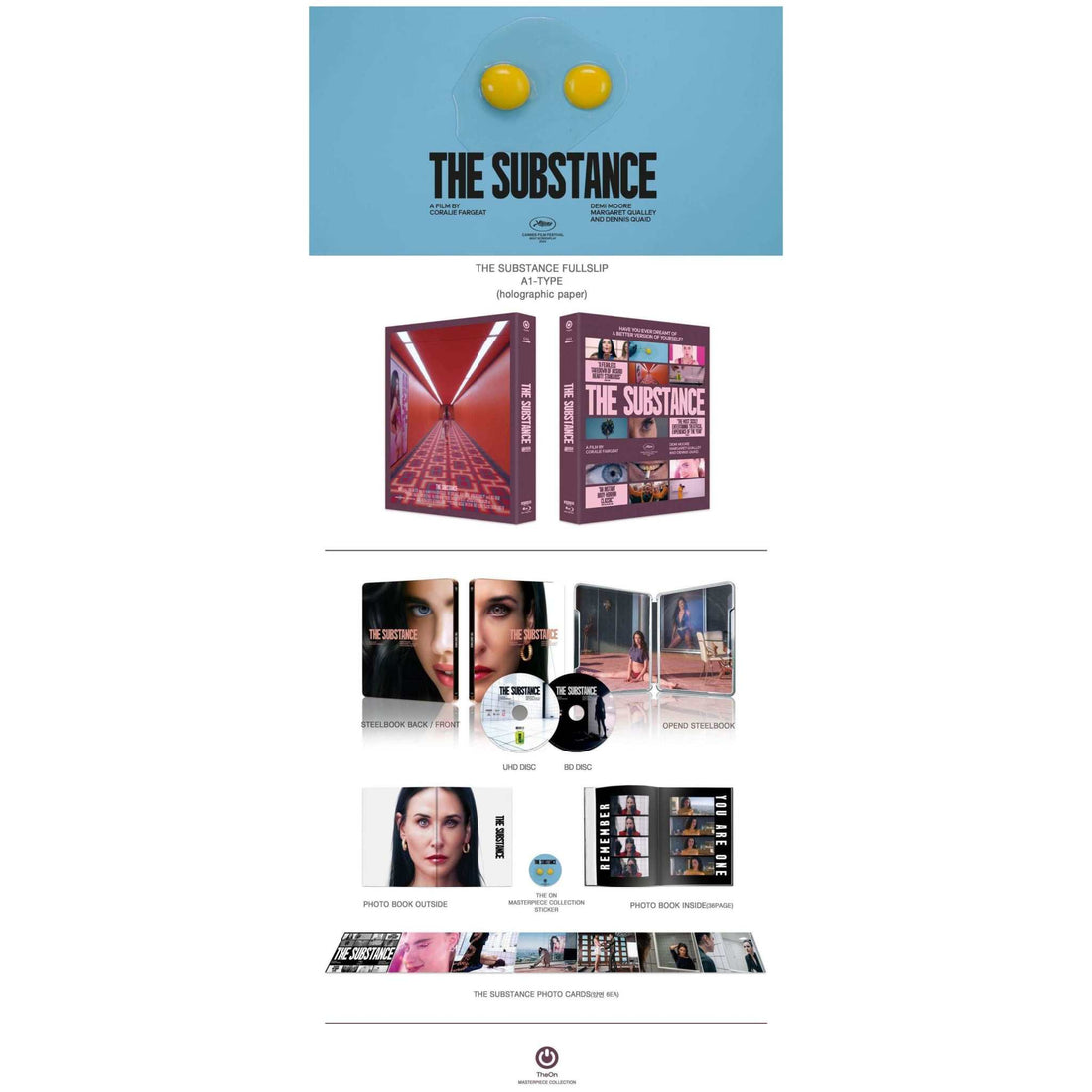 The Substance Steelbook limited edition 2-disc 4K UHD and Blu-Ray set with photo book and art cards