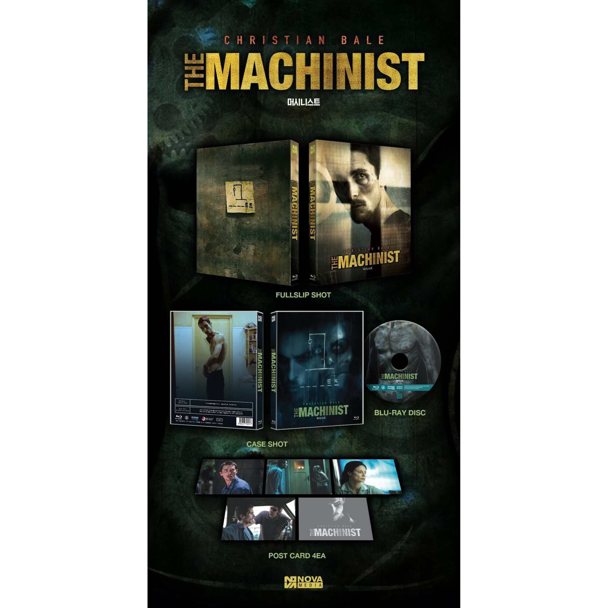 The Machinist Blu-Ray limited edition with full slip, featuring Christian Bale, includes extras and special features.