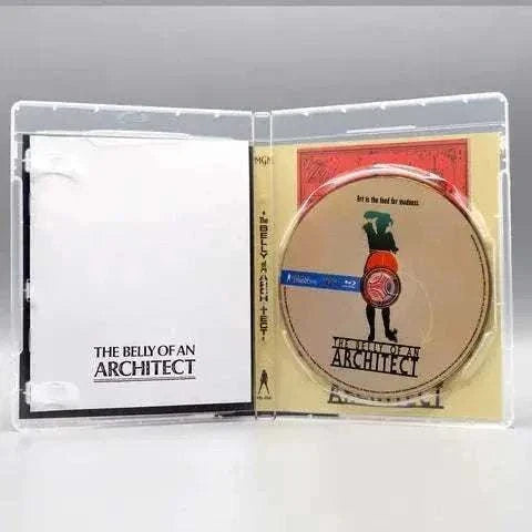 Vinegar Syndrome Labs The Belly of an Architect Blu-Ray with slipcover open.