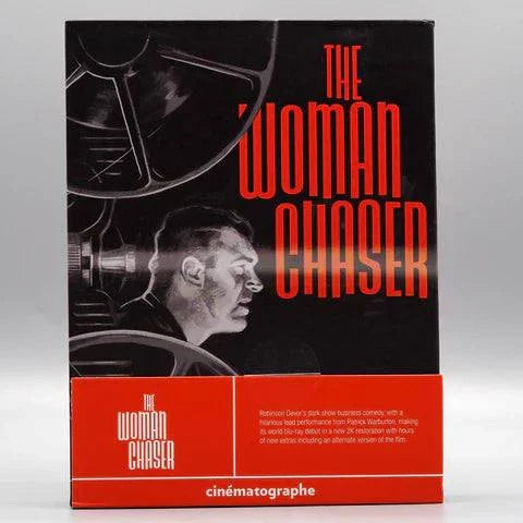 Cinématographe - The Woman Chaser Blu-Ray with slipcover featuring black and white film noir style cover and red text.