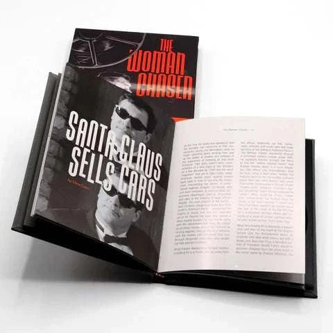 Cinématographe - The Woman Chaser Blu-Ray with black and white film noir style cover featuring men in sunglasses and a booklet opened to text.