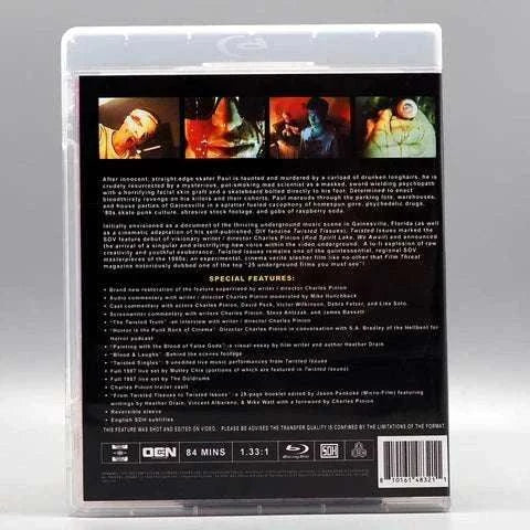 Blu-ray cover of Saturn's Core release of Twisted Issues featuring horror film synopsis, cast and special features list on black background.