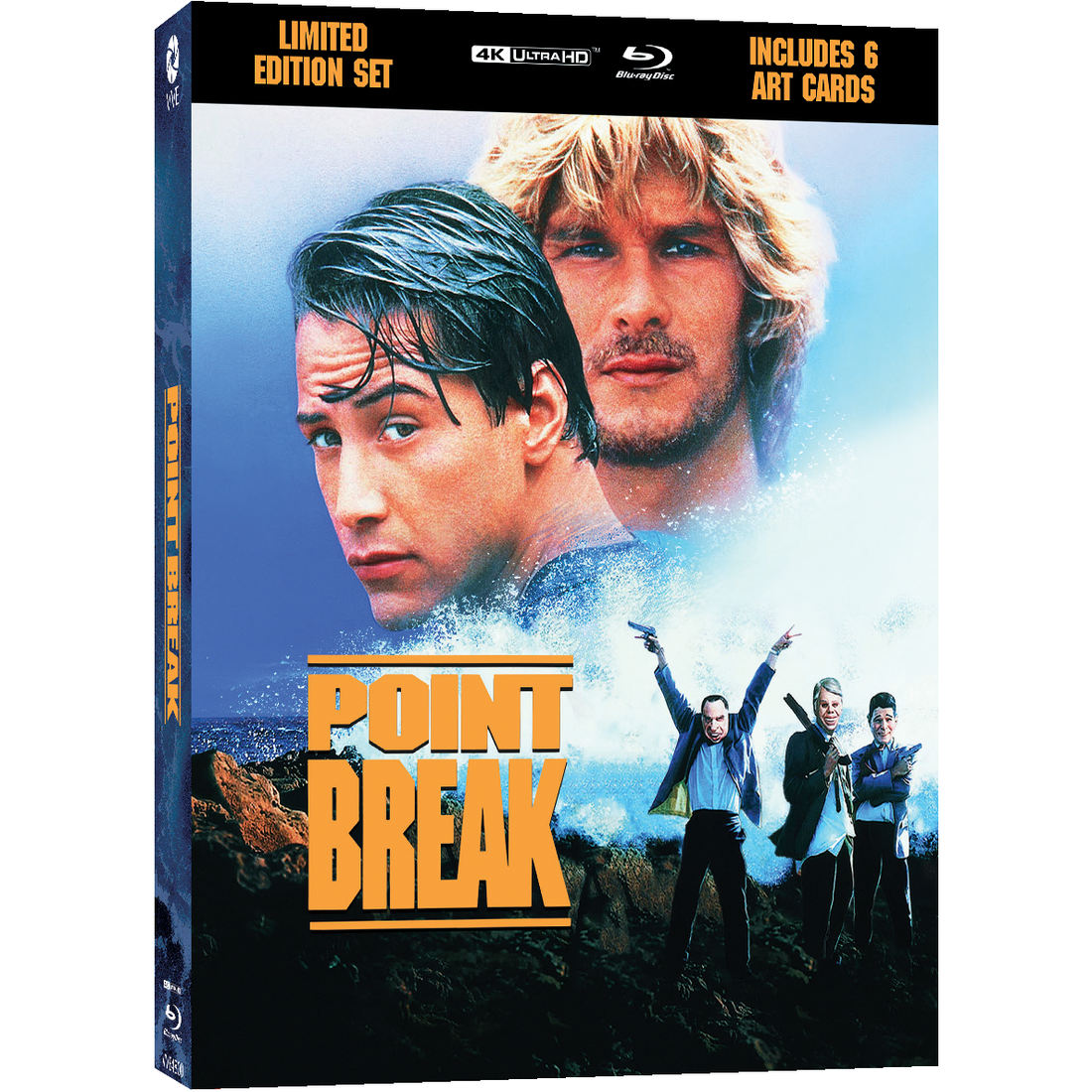 Point Break (1991) 4K UHD Blu-ray Limited Edition with art cards in lenticular hardcase.