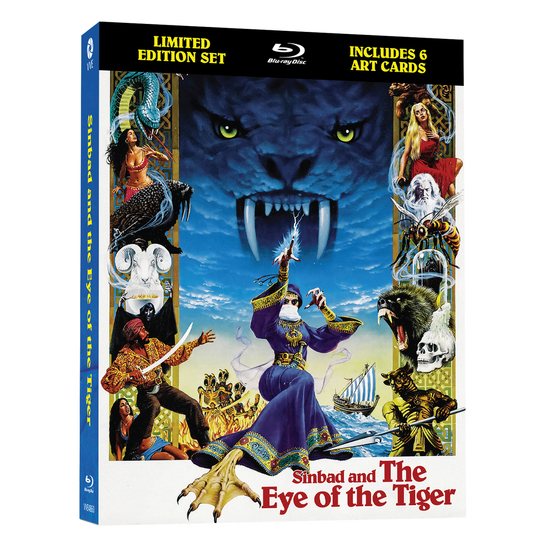 Sinbad and The Eye of The Tiger 1977 Blu-Ray limited edition set with art cards and lenticular hardcase.