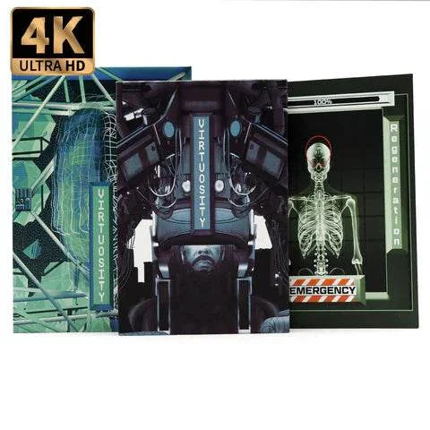 Virtuosity 4K UHD Blu-Ray with slipcase featuring sci-fi action film imagery.