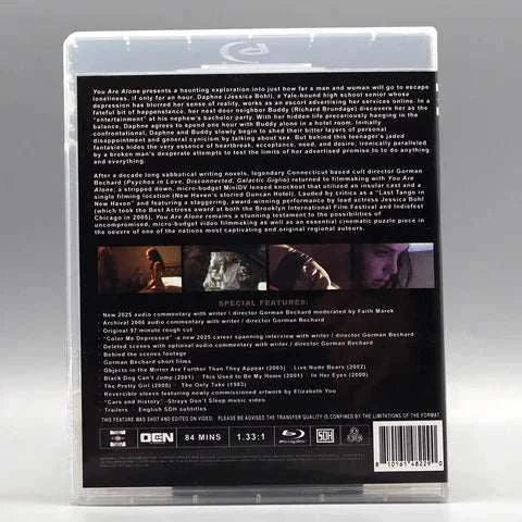 Region Free Blu-ray of "You Are Alone" with slipcover, showcasing special features on back cover.