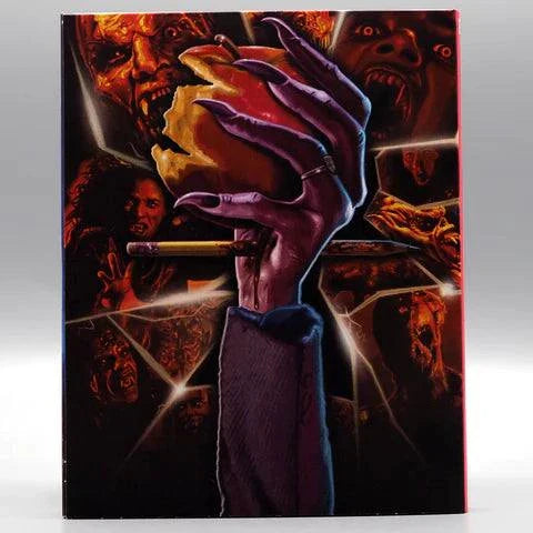 Fright Night Blu-Ray 2-disc set with horror-themed cover featuring characters and scenes from the cult classic movie.