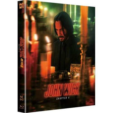 John Wick Chapter 4 Blu-ray steelbook lenticular O-ring edition with Keanu Reeves on cover and action thriller theme