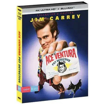 Ace Ventura: Pet Detective 1994 Collector's Edition 4K UHD and Blu-ray with limited edition slipcover featuring Jim Carrey on cover