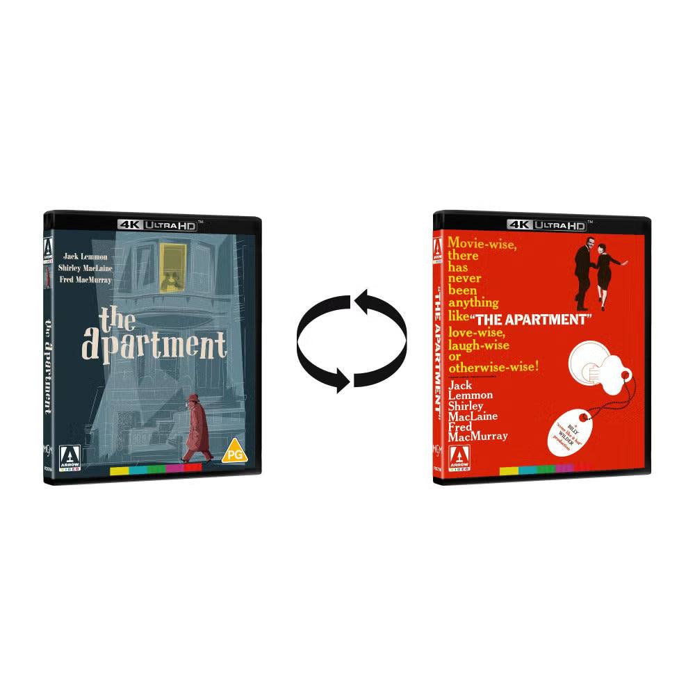 The Apartment Limited Edition 4K Ultra HD Blu-ray with reversible slipcover and booklet by Arrow Films UK pre-order edition
