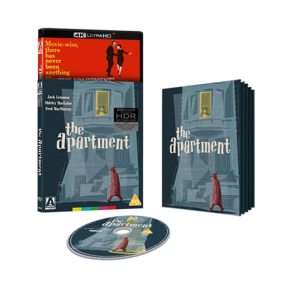 The Apartment Limited Edition 4K Ultra HD Blu-ray with slipcover and booklet set by Arrow Films UK