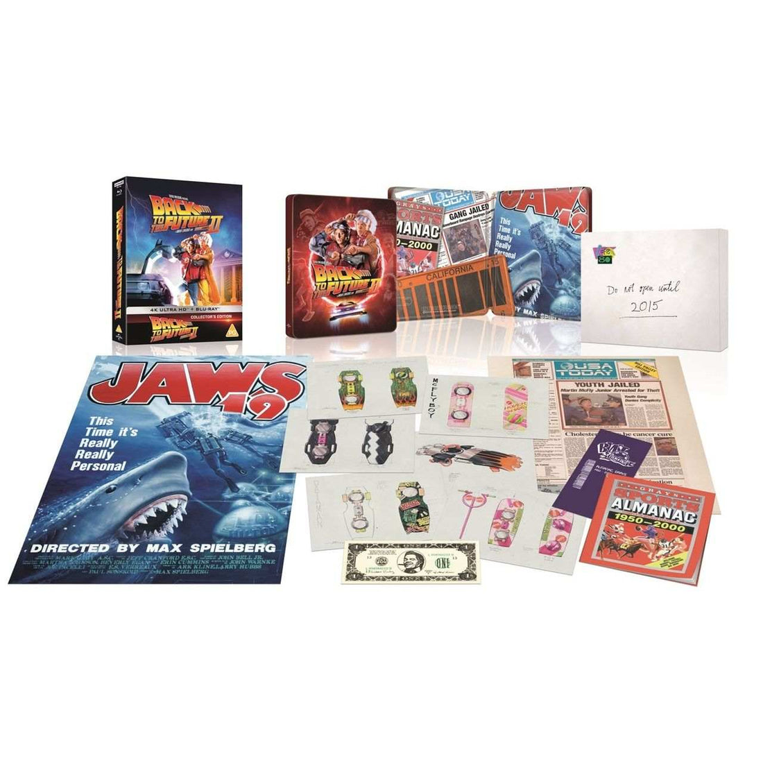 Back To The Future II limited edition steelbook 4K Ultra HD and Blu-Ray set with replica props and rigid case.