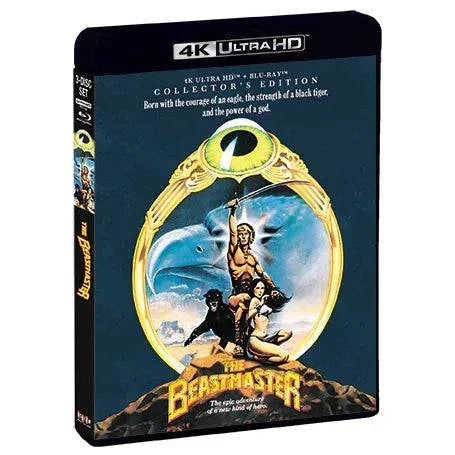 The Beastmaster Collector's Edition 4K UHD and Blu-Ray with limited edition slipcover showing fantasy adventure artwork.