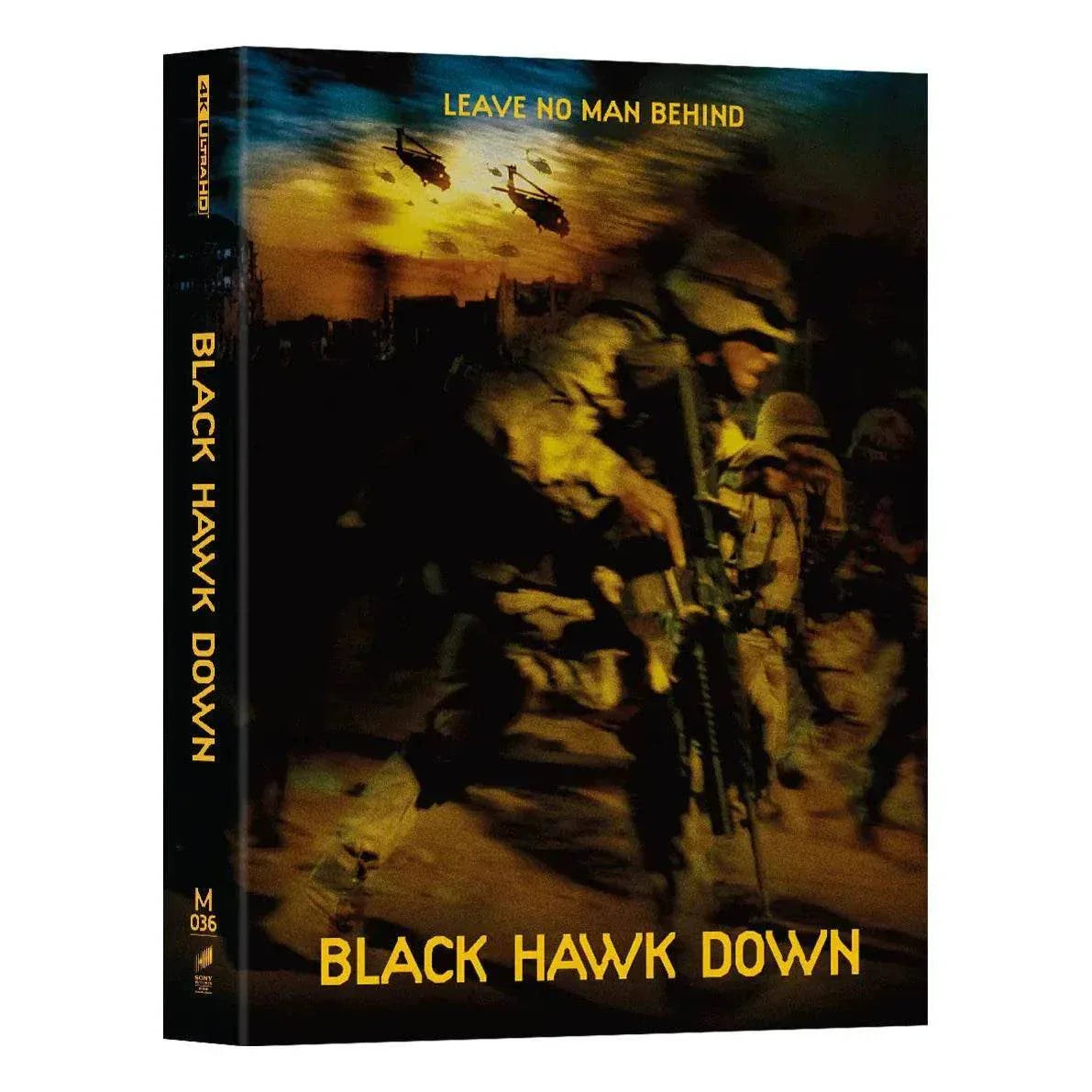 Black Hawk Down Steelbook 4K UHD and Blu-Ray double lenticular full slip edition with military scene cover and exclusive packaging.