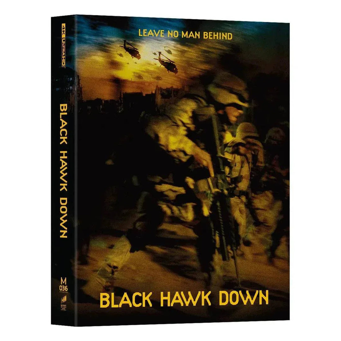 Black Hawk Down Steelbook 4K UHD and Blu-Ray double lenticular full slip edition with military scene cover and exclusive packaging.