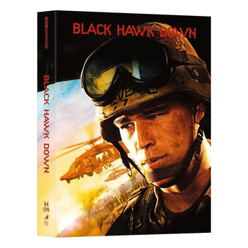 Black Hawk Down Steelbook 4K UHD and Blu-Ray full slip edition featuring soldier helmet and helicopter cover art