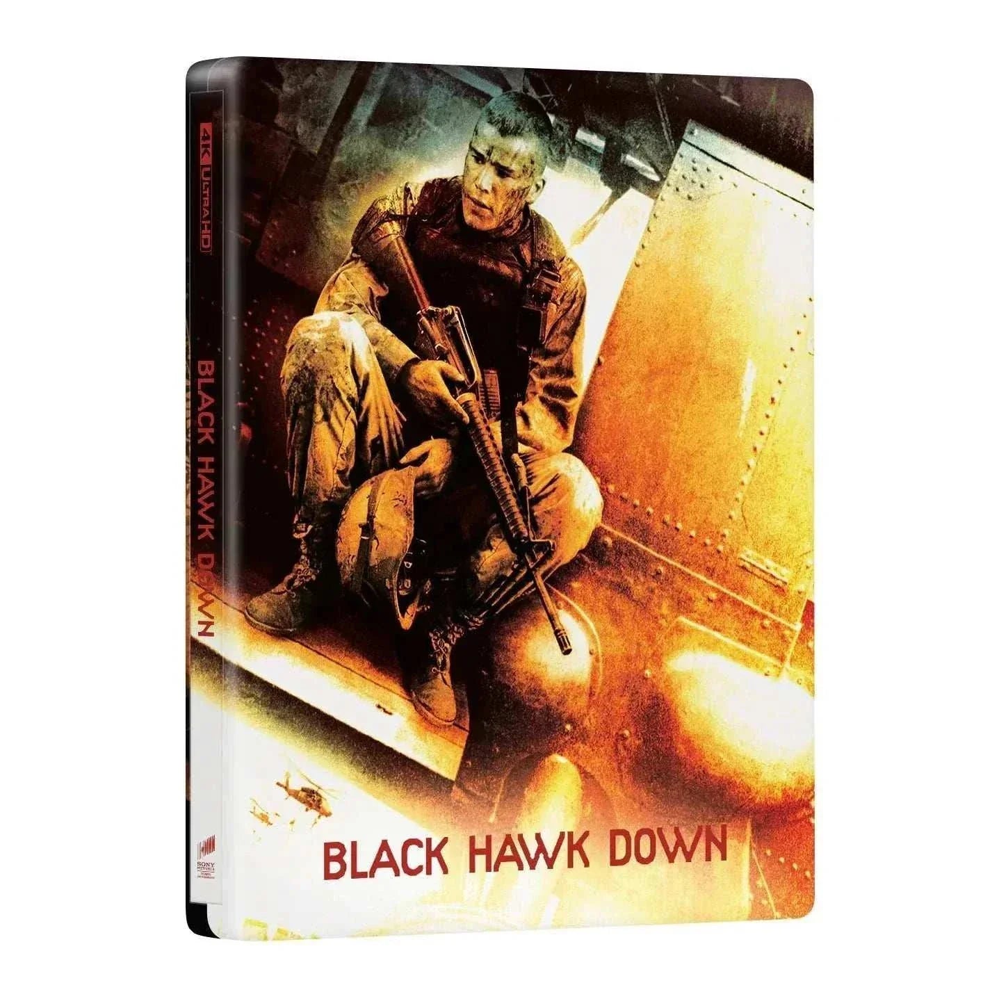 Black Hawk Down Steelbook 4K UHD with full slip featuring soldier artwork and title on cover