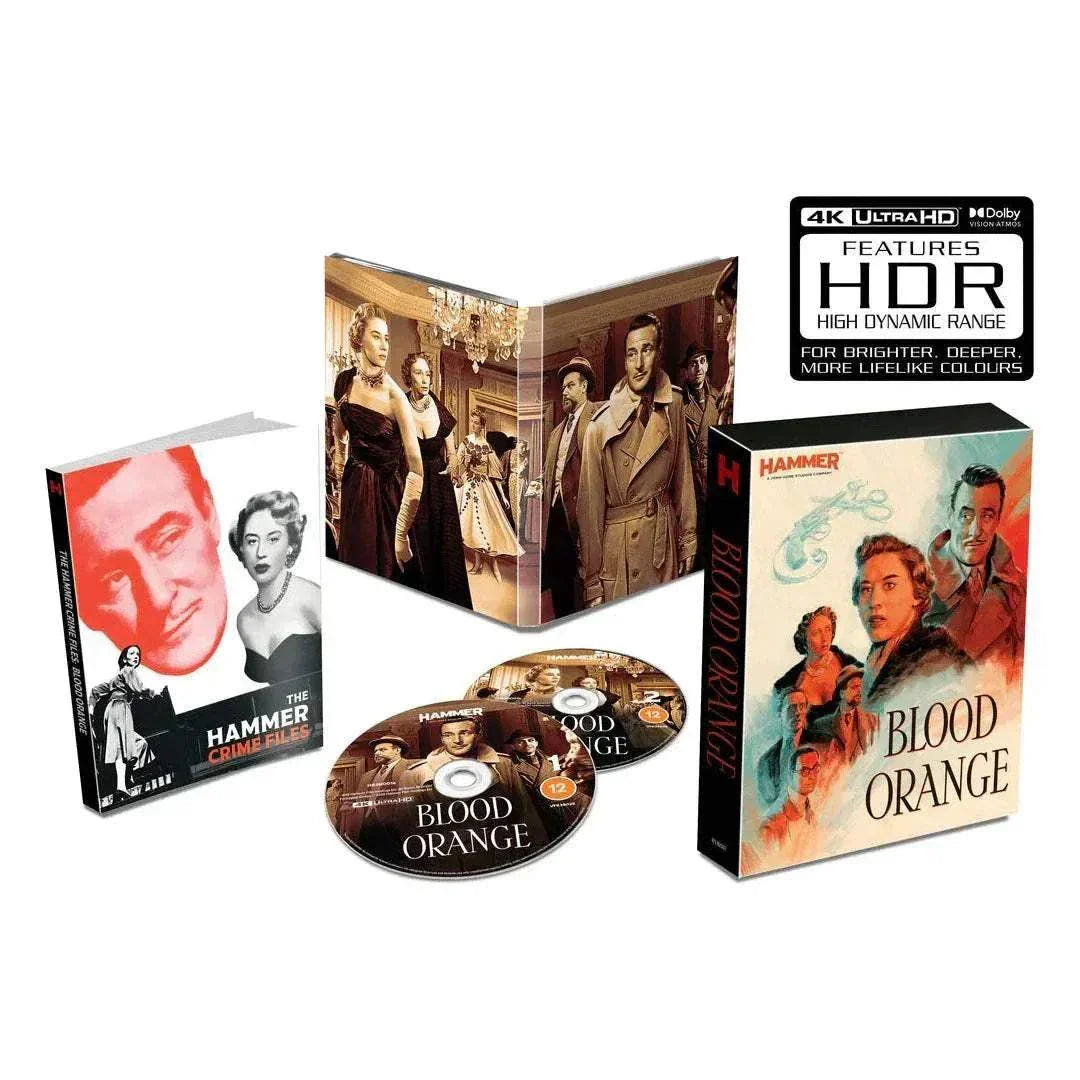 Blood Orange Limited Collectors Edition 4K Ultra HD and Blu-Ray set with slipcase and booklet featuring a restored crime thriller film and special commentary.