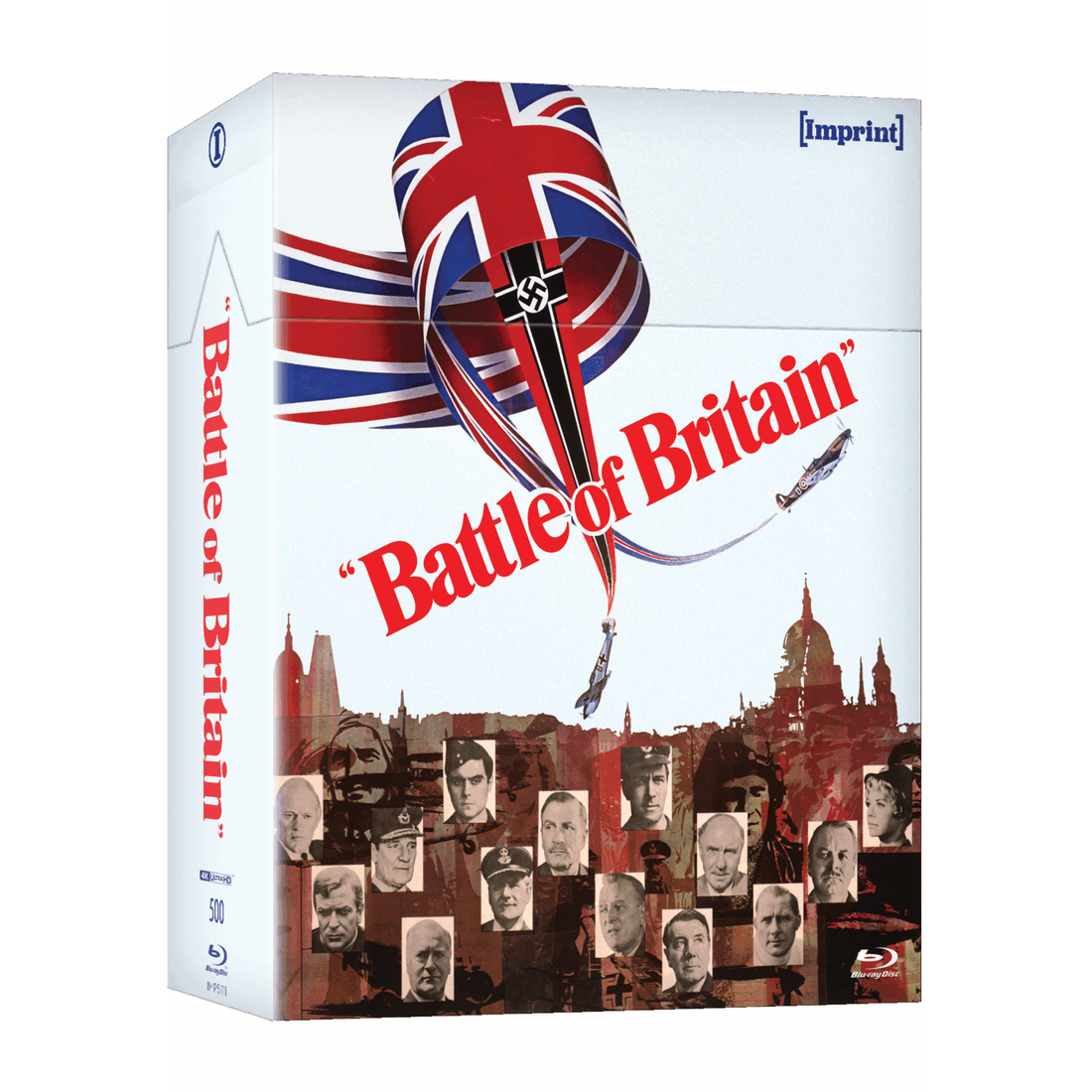 Limited edition Battle of Britain 1969 4K UHD and Blu-ray set with hardbox, hardback booklet, and multiple discs featuring restored film and special features