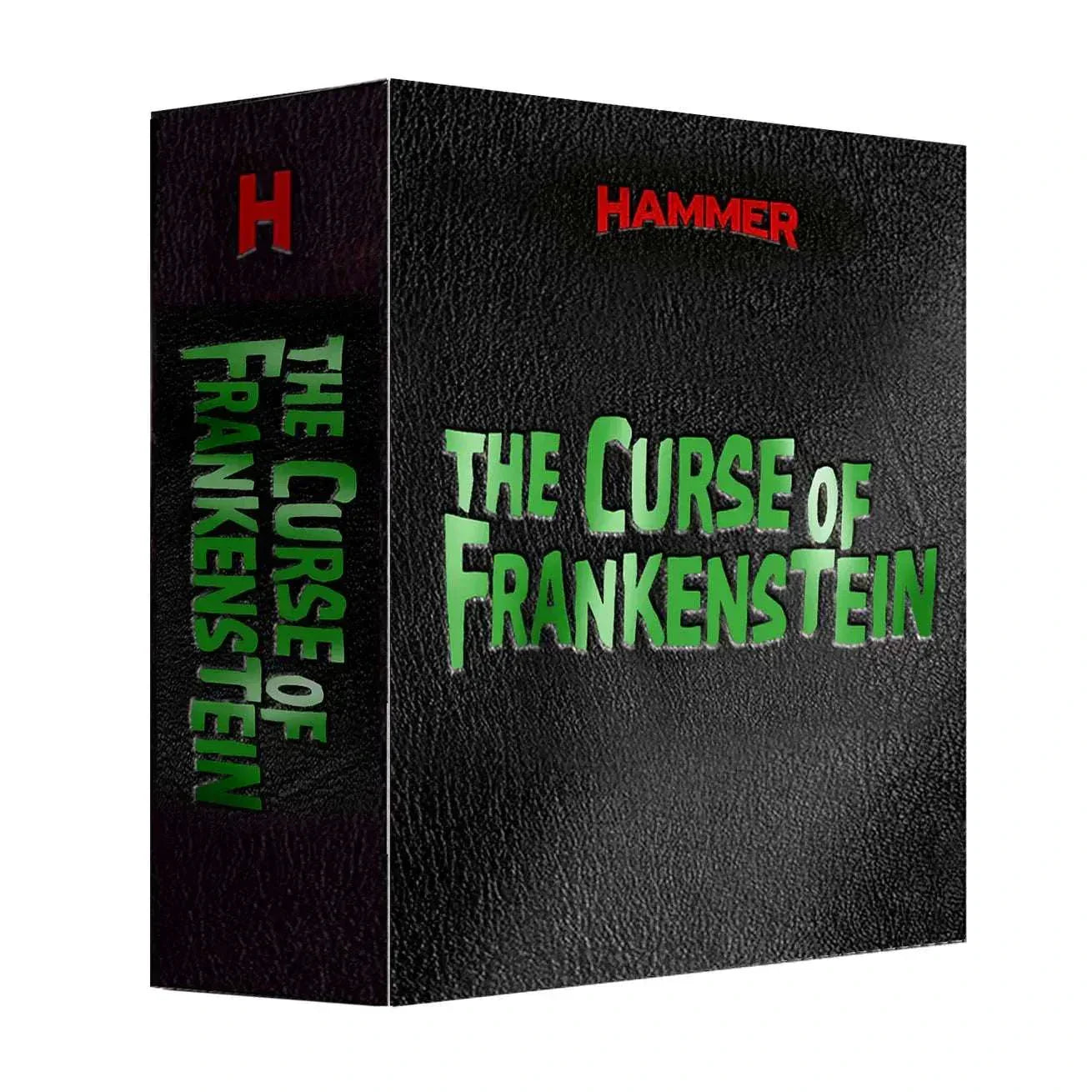 The Curse of Frankenstein limited collector's edition 4K Ultra HD and Blu-Ray set in black leather-feel slipcase with green and red foil lettering
