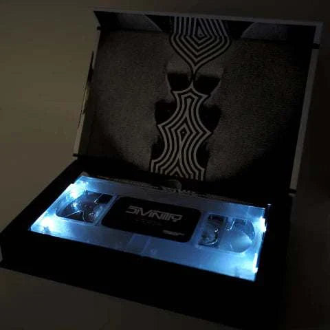 Degausser Video - Divinity Limited Edition Deluxe LED VHS in open box with blue LED lights.