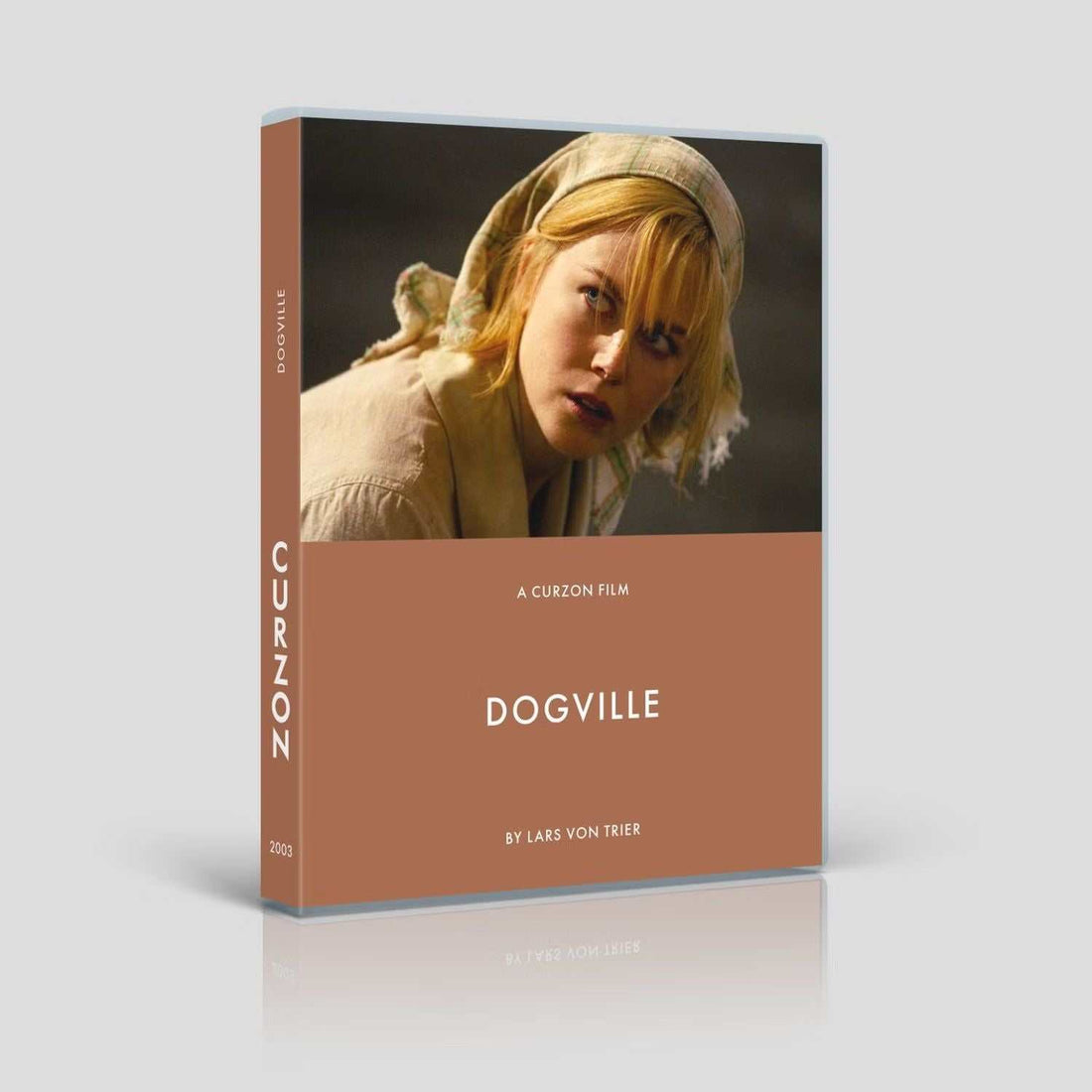 Dogville Blu-Ray Region B cover featuring minimalist design and floor plan illustration.