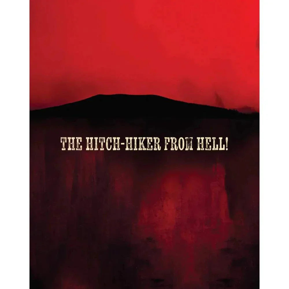 Dust Devil (1992) 3-Disc 4K UHD and Blu-Ray set with limited edition slipcover, region free, horror and supernatural folklore film pre-order cover with "The Hitch-Hiker From Hell!" text on red and black background.