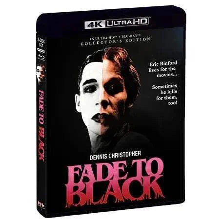 Fade to Black 1980 collector's edition 4K UHD and Blu-Ray with limited edition slipcover featuring Dennis Christopher on the cover