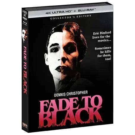 Fade to Black 1980 collector's edition 4K UHD and Blu-Ray with limited edition slipcover featuring Dennis Christopher on the cover