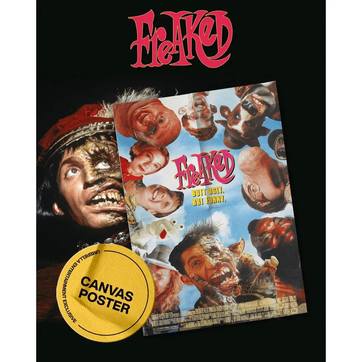 Freaked 1993 collector's edition 4K UHD and Blu-ray with canvas poster and exclusive artwork slipcase
