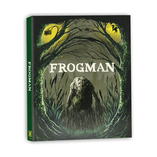 Frogman Blu-Ray with embossed slipcover featuring a mysterious creature in a forest setting.