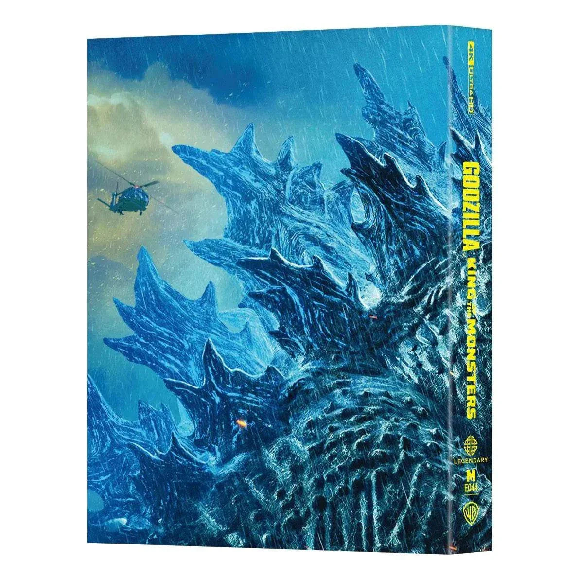 Godzilla King of the Monsters steelbook 4K UHD and Blu-Ray full slip edition featuring detailed monster artwork and exclusive packaging.