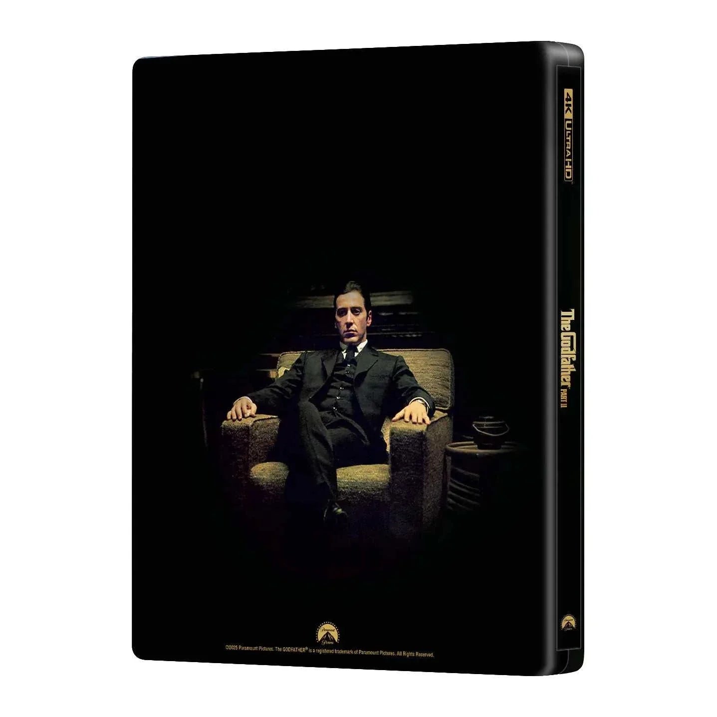 The Godfather Part II Steelbook 4K UHD and Blu-Ray limited edition with glossy finish and debossed title in PU leather box