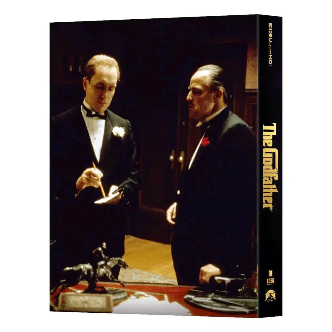 The Godfather Steelbook 4K UHD and Blu-Ray double lenticular full slip with debossed title and exclusive numbered design