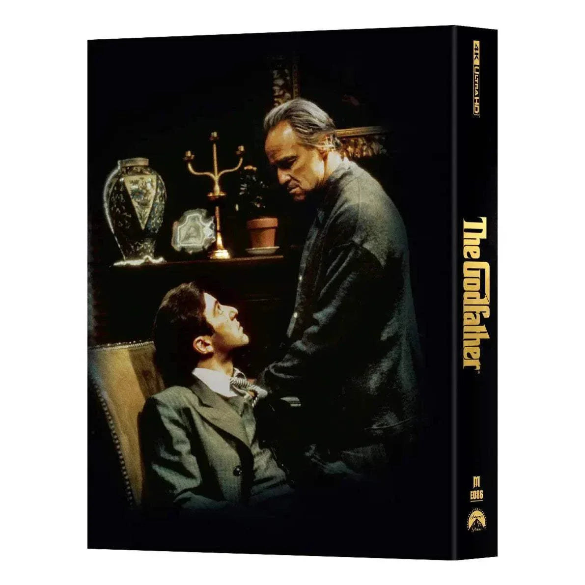 The Godfather Steelbook 4K UHD and Blu-Ray double lenticular full slip edition featuring The Godfather movie cover with characters in dramatic scene
