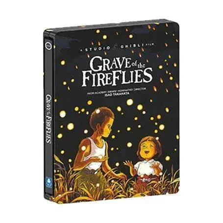 Grave of the Fireflies limited edition steelbook Blu-Ray and DVD with illustrated cover of siblings and fireflies
