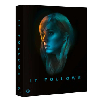 It Follows Deluxe Limited Edition 4K UHD and Blu-ray with rigid slipcase featuring a woman’s illuminated profile on black background