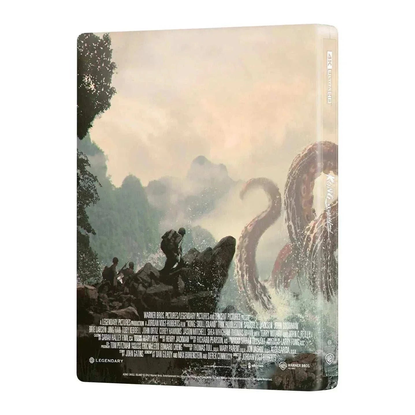 Kong: Skull Island 4K UHD and Blu-Ray Steelbook with full slip featuring embossed and glossy finishes, limited edition numbered copy.