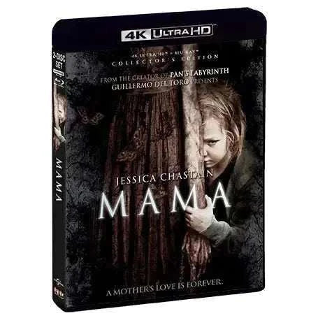 Mama (Collector's Edition) 4K UHD + Blu-Ray with Limited Edition Slipcover featuring a haunting cover design.
