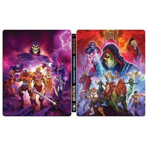 Masters of the Universe Revelation/Revolution Blu-Ray Steelbook featuring vibrant cover art with He-Man and Skeletor.