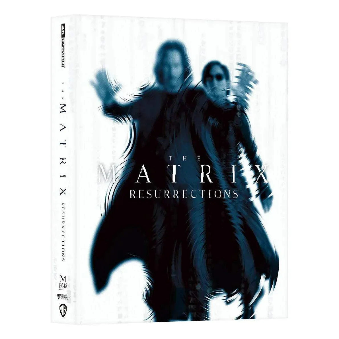 The Matrix Resurrections 4K UHD and Blu-Ray steelbook with exclusive gloss finish and glow-in-the-dark Dejavu cat figure gift set